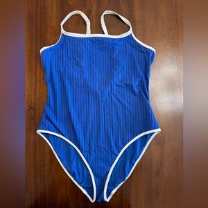 Aerie Blue and White Women Swim One Piece